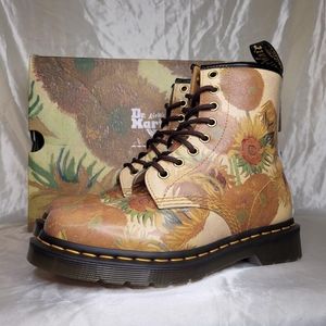Dr. Martens x The National Gallery Van Gogh Sunflowers leather boots